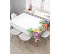 Прямоугольная скатерть JoyArty Заснеженные игрушки из сатена tc_19401_120x145