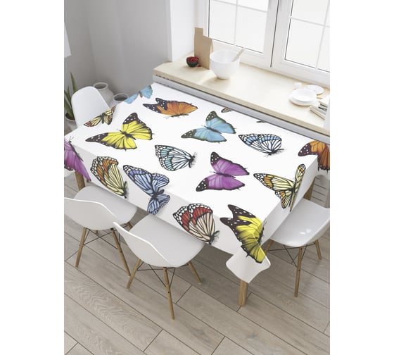 Прямоугольная скатерть JoyArty Разновидность бабочек из сатена tc_31474_120x145 1