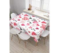 Прямоугольная скатерть JoyArty Романтичные сердечки из сатена tc_29830_120x145