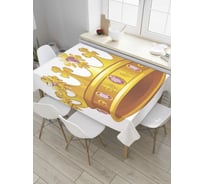 Прямоугольная скатерть JoyArty Золотая корона из сатена tc_33607_120x145