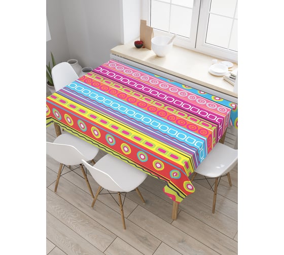 Прямоугольная скатерть JoyArty Полосатое веселье из сатена tc_21535_120x145 1