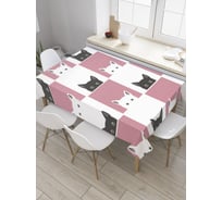 Прямоугольная скатерть JoyArty Выглядывающие котята из сатена tc_32574_120x145