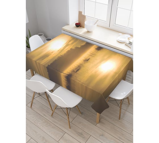 Прямоугольная скатерть JoyArty Речное солнце из сатена tc_19663_120x145 1