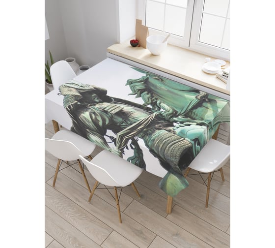 Прямоугольная скатерть JoyArty Самурай на лошади из сатена tc_9956_120x145 1