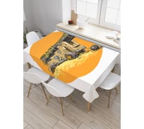 Прямоугольная скатерть JoyArty Древняя пушка из сатена tc_19457_120x145