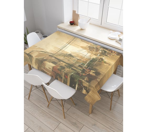 Прямоугольная скатерть JoyArty Город во мраке из сатена tc_30182_120x145 1