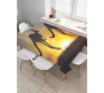 Прямоугольная скатерть JoyArty Кенгуру на закате из сатена tc_4956_120x145