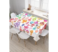 Прямоугольная скатерть JoyArty Рыбный круг из сатена tc_20581_120x145