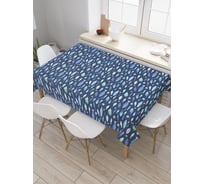 Прямоугольная скатерть JoyArty Рыбки на синем фоне из сатена tc_51893_120x145