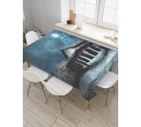 Прямоугольная скатерть JoyArty Заброшеный дом из сатена tc_6485_120x145