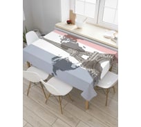 Прямоугольная скатерть JoyArty Карта и париж из сатена tc_8425_120x145