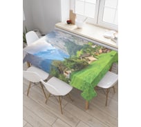 Прямоугольная скатерть JoyArty Горное поселение из сатена tc_20636_120x145