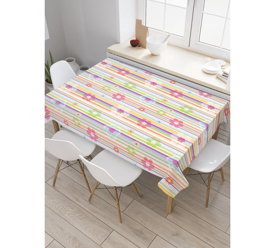 Прямоугольная скатерть JoyArty Дымчатая весна из сатена tc_32074_120x145 1