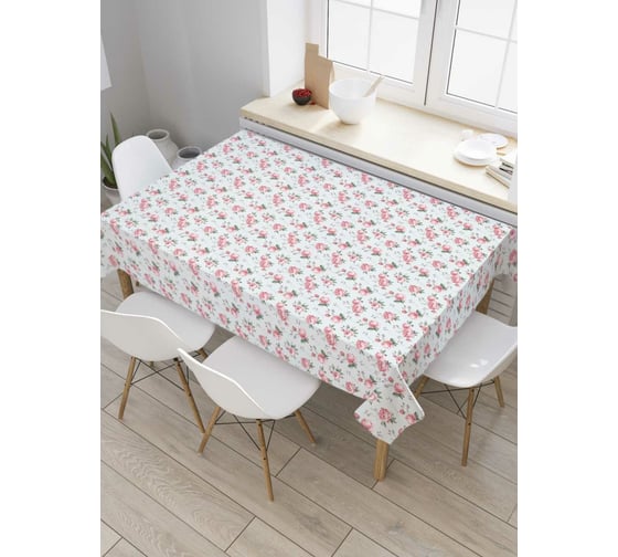 Прямоугольная скатерть JoyArty Розовые цветочные бутоны из сатена tc_262022_120x145 1