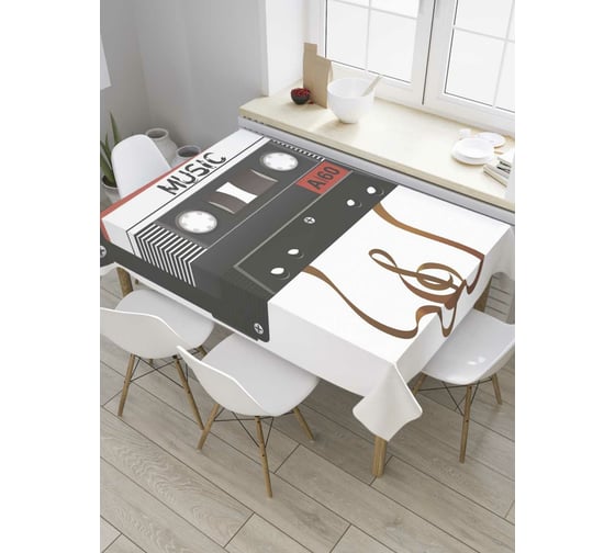 Прямоугольная скатерть JoyArty Кассета 90-тых из сатена tc_33661_120x145 1