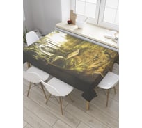 Прямоугольная скатерть JoyArty Дворик с качелями из сатена tc_31641_120x145