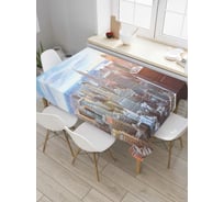 Прямоугольная скатерть JoyArty По крышам небоскребов из сатена tc_8545_120x145