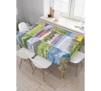 Прямоугольная скатерть JoyArty Горный коллаж из сатена tc_18459_120x145