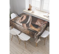 Прямоугольная скатерть JoyArty Ковбойский образ из сатена tc_23121_120x145