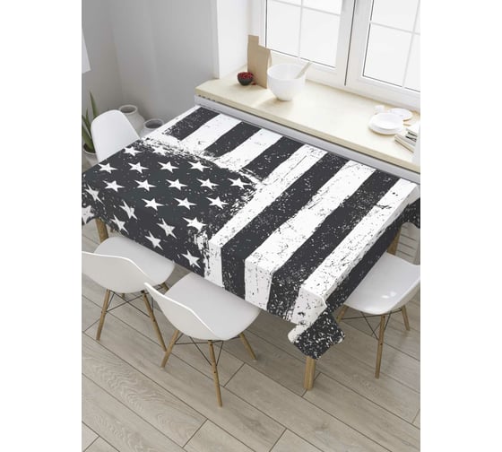 Прямоугольная скатерть JoyArty Монохромный флаг США из сатена tc_36593_120x145 1