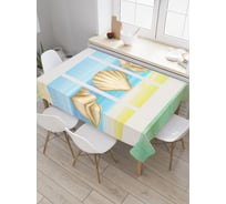 Прямоугольная скатерть JoyArty Картины ракушек из сатена tc_5401_120x145
