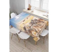 Прямоугольная скатерть JoyArty Зебры под солнцем из сатена tc_21722_120x145