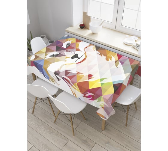 Прямоугольная скатерть JoyArty Мозаичная лисица из сатена tc_32674_120x145 1