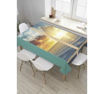 Прямоугольная скатерть JoyArty Море в спальне из сатена tc_8486_120x145