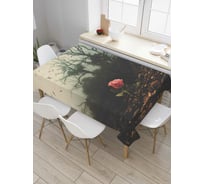 Прямоугольная скатерть JoyArty Роза в мрачном лесу из сатена tc_6486_120x145