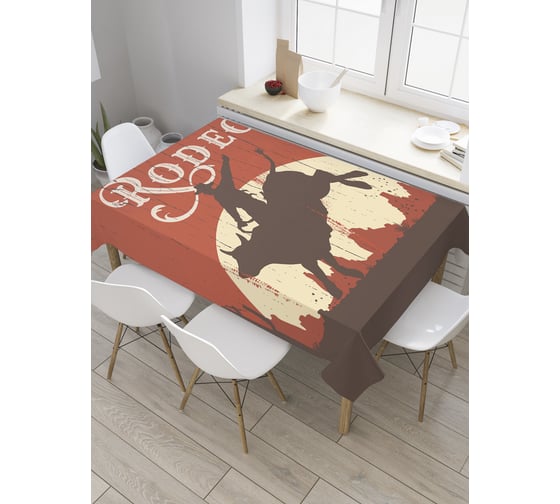 Прямоугольная скатерть JoyArty Родео на диком западе из сатена tc_31630_120x145 1