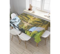 Прямоугольная скатерть JoyArty Ранняя осень на горной реке из сатена tc_32631_120x145