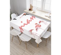 Прямоугольная скатерть JoyArty Розовые фламинго из сатена tc_5295_120x145
