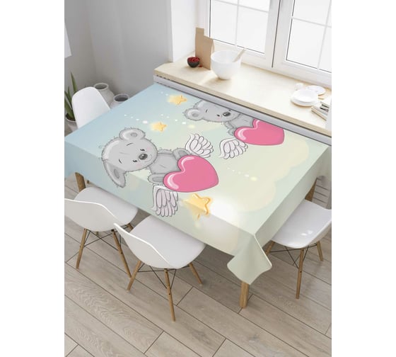 Прямоугольная скатерть JoyArty Мишки в полете из сатена tc_378860_120x145 1