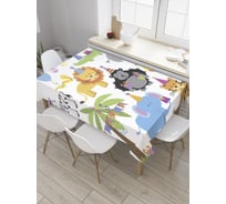 Прямоугольная скатерть JoyArty Праздничные животные из сатена tc_34422_120x145
