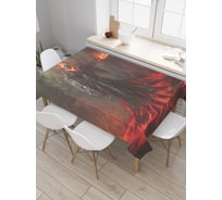 Прямоугольная скатерть JoyArty Демонический ужас из сатена tc_19107_120x145