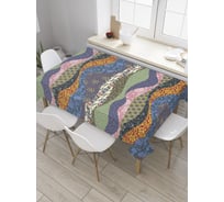 Прямоугольная скатерть JoyArty Волны пэчворк из сатена tc_28009_120x145
