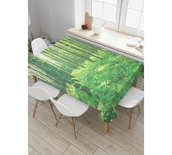 Прямоугольная скатерть JoyArty Зеленый лес из сатена tc_9345_120x145 1