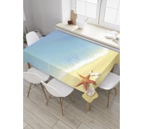 Прямоугольная скатерть JoyArty Морская звезда на песке из сатена tc_35887_120x145