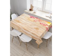 Прямоугольная скатерть JoyArty Розовые листочки из сатена tc_20398_120x145