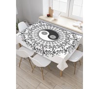 Прямоугольная скатерть JoyArty Гипнотический Инь и ян из сатена tc_18604_120x145