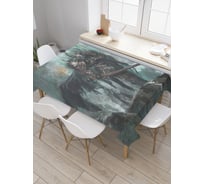 Прямоугольная скатерть JoyArty Горный воин из сатена tc_19108_120x145