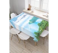 Прямоугольная скатерть JoyArty Густой туман над рекой из сатена tc_19317_120x145