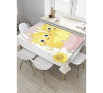 Прямоугольная скатерть JoyArty Молодые цыплята из сатена tc_8509_120x145