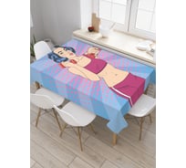 Прямоугольная скатерть JoyArty Девушка с гантелями из сатена tc_36916_120x145