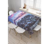 Прямоугольная скатерть JoyArty Каменный берег под луной из сатена tc_5856_120x145