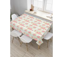 Прямоугольная скатерть JoyArty Романтические пионы на полосах из сатена tc_21990_120x145