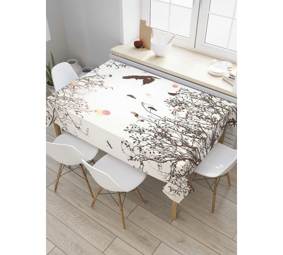 Прямоугольная скатерть JoyArty Птичий район из сатена tc_6951_120x145 1