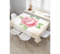 Прямоугольная скатерть JoyArty Роза в узорах из сатена tc_78047_120x145
