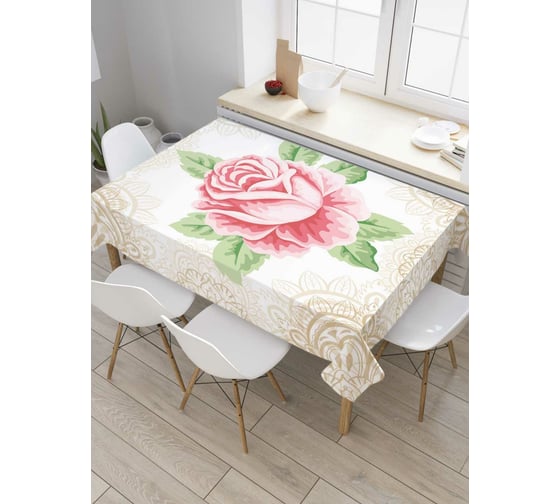 Прямоугольная скатерть JoyArty Роза в узорах из сатена tc_78047_120x145 1