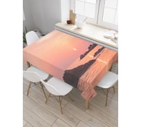 Прямоугольная скатерть JoyArty Каменистые берега из сатена tc_19853_120x145